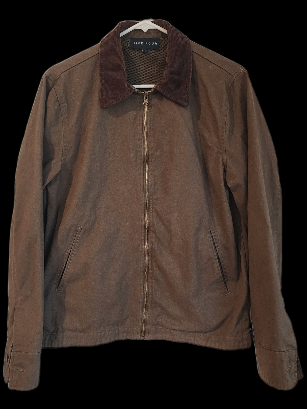 Five Four Brown Barn Jacket, Chore, Courduroy Collar, Full Zip Men's Small